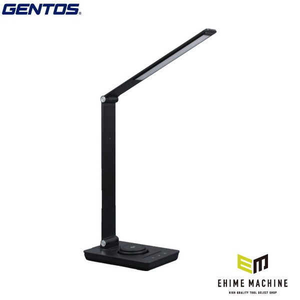 ジェントス デスクライト 調光・調色 ワイヤレス給電付き 1000lm ブラック (DK-R116BK)(4950654053227) GENTOS