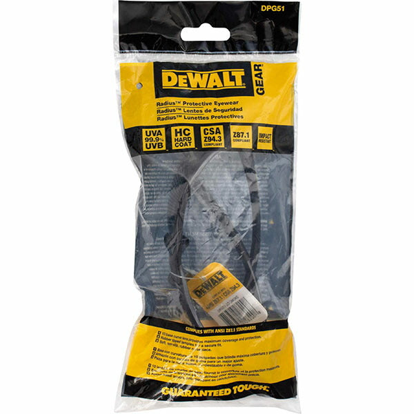 日本正規品 デウォルト Radius 保護メガネ スモークレンズ DPG51-2D (0674326282008) DEWALT RADIANS