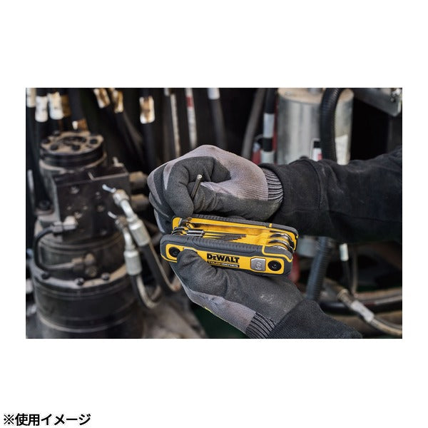 [26AW新商品] 日本正規品 デウォルト タフシリーズ 折りたたみ式 六角レンチセット ミリ8本 1.5-8mm S2スチール 3段階ロック (DWHT70267)(4536178923989) DEWALT