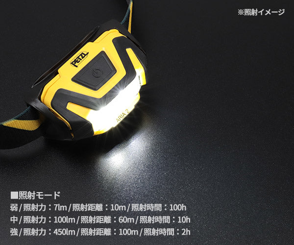 日本正規品 ペツル アリア2 ヘッドライト 450ルーメン (E070AA00)(3342540840065) PETZL