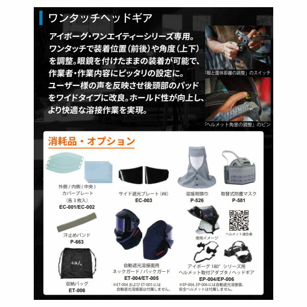 [メーカー直送品] スズキッド アイボーグ・ワンエイティークリスタル EB-300PWC(4991945036758) SUZUKID 180クリスタル 溶接面 液晶自動遮光