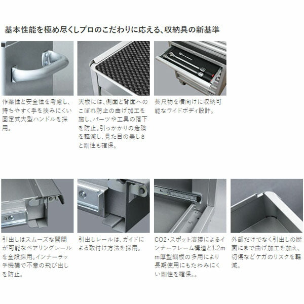 [メーカー直送業者便] KTC フラットトップチェスト(3段3引出し)ホワイト (EKR-2003WH)(4989433854564) 京都機械工具