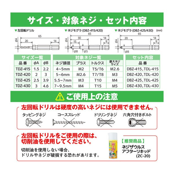 エンジニア ネジモグラ「裏技」セット 対応ネジ頭径:4~5mm (TDZ-415) (4989833060428) ENGINEER