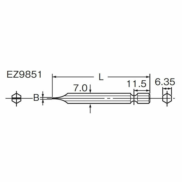 パナソニック ドライバービット (-)6.35X50 (2本)(EZ9851)(4902710656224) Panasonic