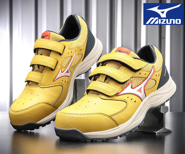 [26SS新作] ミズノ 安全靴 オールマイティLS3 22L（ベルトタイプ）イエロー×シルバー F1GA260145 つま先スリム リニューアル