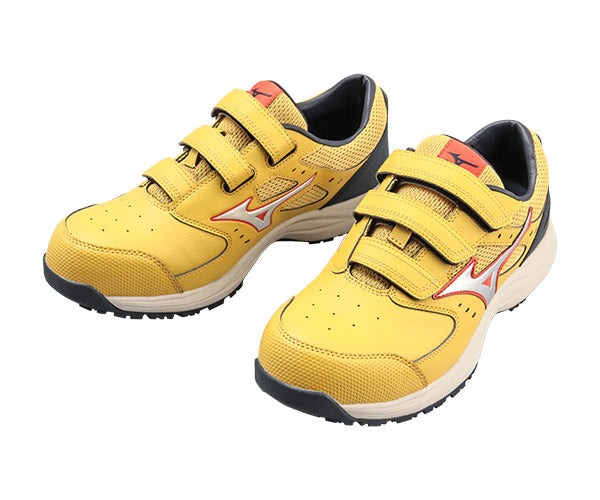 [26SS新作] ミズノ 安全靴 オールマイティLS3 22L（ベルトタイプ）イエロー×シルバー F1GA260145 つま先スリム リニューアル
