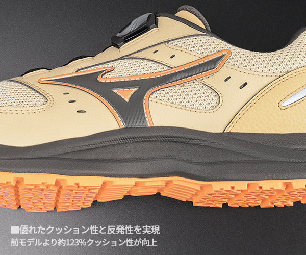 [26SS新作] ミズノ 安全靴 オールマイティ LS3 53L BOA サンドベージュ×ブラック 24.5cm~29.0cm 3E(JSAA A種) (F1GA260254) MIZUNO