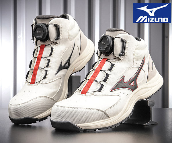 [26SS新作]  ミズノ 安全靴 オールマイティ LS3 74M BOA ハイカット ホワイト×ブラック 24.5cm~29.0cm 3E(JSAA A種) (F1GA260301) MIZUNO