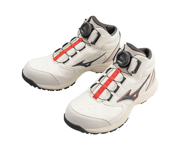 [26SS新作]  ミズノ 安全靴 オールマイティ LS3 74M BOA ハイカット ホワイト×ブラック 24.5cm~29.0cm 3E(JSAA A種) (F1GA260301) MIZUNO