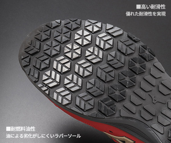 [26SS新作]  ミズノ 安全靴 オールマイティ LS3 74M BOA ハイカット レッド×ゴールド 24.5cm~29.0cm 3E(JSAA A種) (F1GA260362) MIZUNO