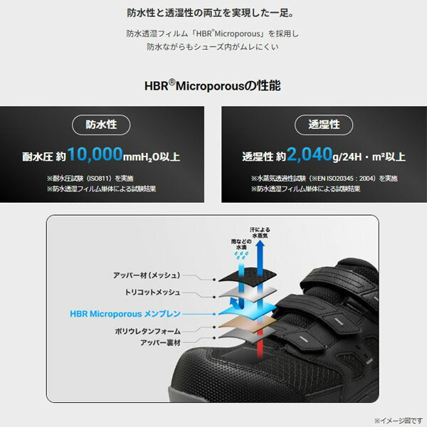 [26SS新作] ミズノ 安全靴 オールマイティWU 22H ブラック×ホワイト ベルト ハイカット 3E JSAA A種 防水 透湿 マジックテープ 反射材 (F1GA261309) MIZUNO