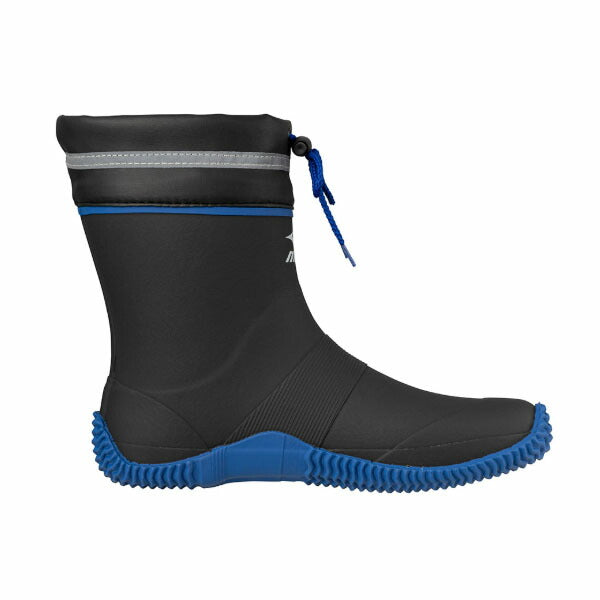 ミズノ ハーフ丈ワークブーツ ジャスタフィットII NH ブラック×ブルー (F1GG250109) 23.0~28.0cm 長靴／軽量ショートタイプ MIZUNO JUSTAFIT II NH