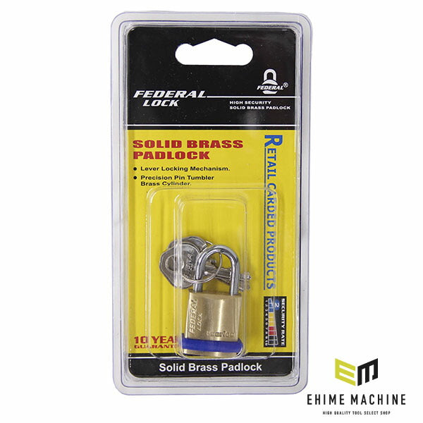 【9月の特価品】日本正規品 フェデラル 南京錠 PEリング付 20mm (F20-P)(4545301101712) FEDERAL
