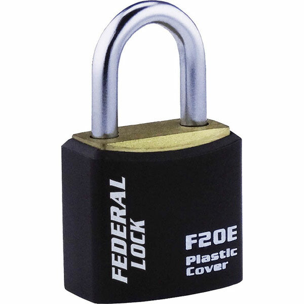日本正規品 フェデラル 南京錠ボディーカバー付 20mm ブラック (F20E-BK-P)(4545301102399) FEDERAL
