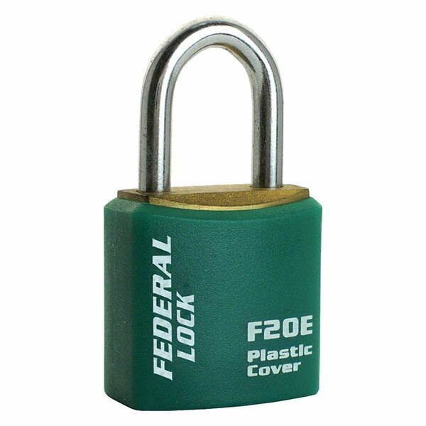 日本正規品 フェデラル 南京錠ボディーカバー付 20mm グリーン (F20E-GN-P)(4545301102436) FEDERAL