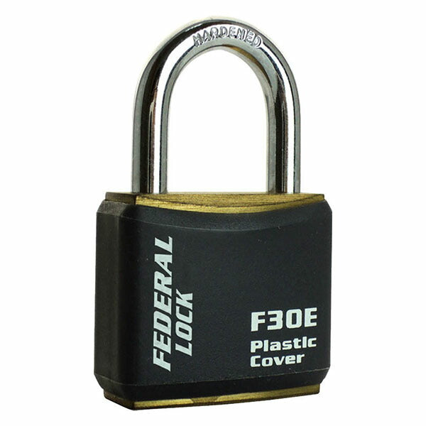 日本正規品 フェデラル 南京錠ボディーカバー付 30mm ブラック (F30E-BK-P)(4545301102443) FEDERAL