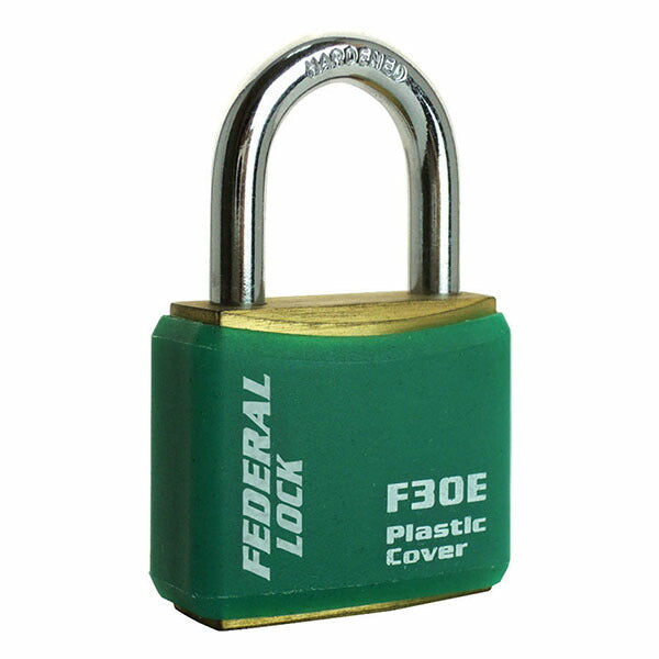 日本正規品 フェデラル 南京錠ボディーカバー付 30mm グリーン (F30E-GN-P)(4545301102481) FEDERAL