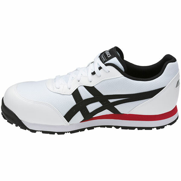 アシックス 安全靴 ウィンジョブ CP201 ホワイト×ブラック (fcp201.0190) ASICS ローカット 紐タイプ メッシュ 作業靴 スニーカー