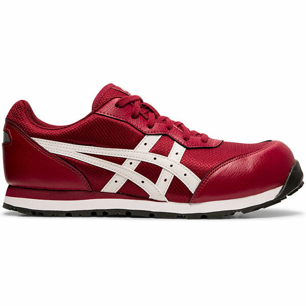 アシックス 安全靴 ウィンジョブ CP201 チリフレーク×ホワイト (fcp201.600) ASICS ローカット 紐タイプ メッシュ 作業靴 スニーカー