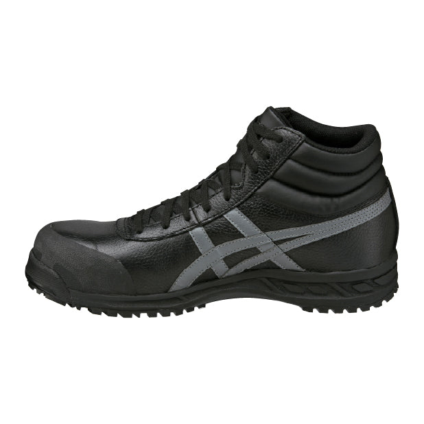 アシックス 安全靴 FFR71S.9075 ウィンジョブ 71S ブラック×ガンメタル ASICS  ハイカット 紐タイプ おしゃれ かっこいい 作業靴 スニーカー