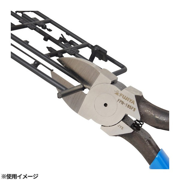 フジ矢 プラスチックニッパー(ストレート刃・バネ付き) (FPN-185FS)(4952520009109) FUJIYA 工具