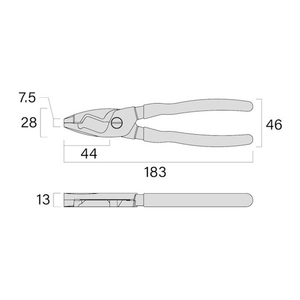 フジ矢 ケーブルペンチ175mm(黒金) (6050-175BG)(4952520030967) FUJIYA 工具