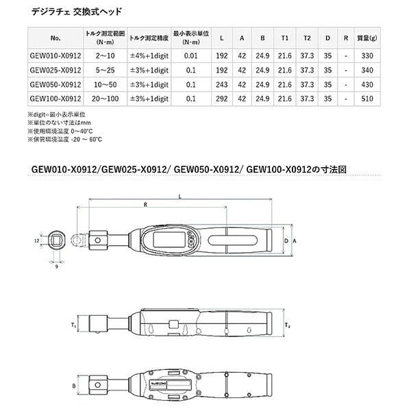 KTC GEW050-X0912 デジラチェ交換式ヘッド