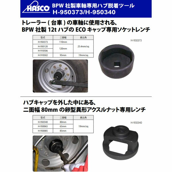 ハスコー アクスルナットレンチ（BPW専用） H-950340 (4580372201121) HASCO BPW社製車軸専用ハブ脱着ツール