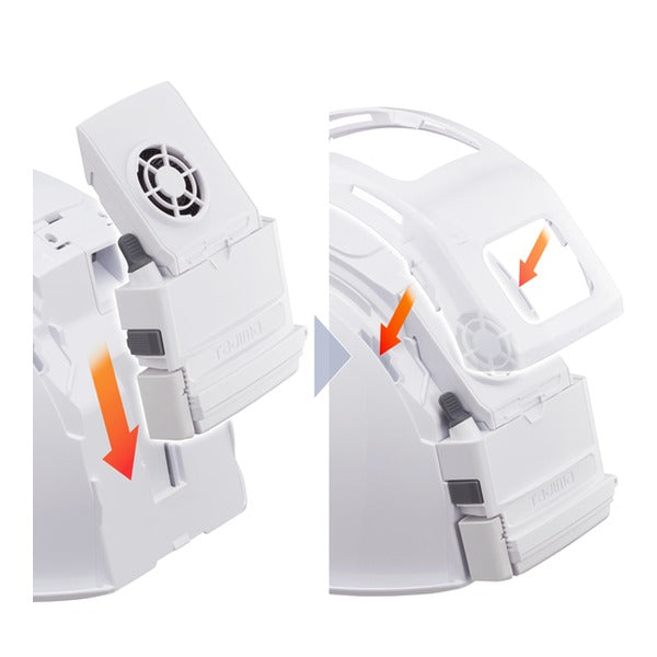 タジマ ヘルメット セフメット用バッテリーボックス3730用 ファン付き ホワイト (HA30BFW)(4975364360069) TAJIMA TJMデザイン