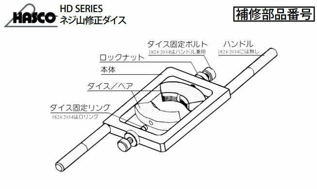 ハスコー ダイス固定ボルト（Oリング付） HD-1824-04 (4940995540531) HASCO ネジ山修正ダイス HD-1824用補修部品