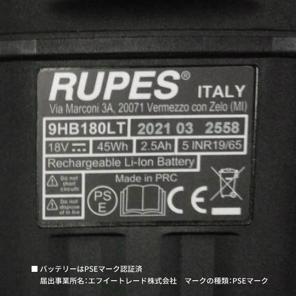 RUPES ルペス コードレスポリッシャー ベータキット HLR75-BETA HLR75 MINI iBrid 難しい形状やスポット修理作業に最適