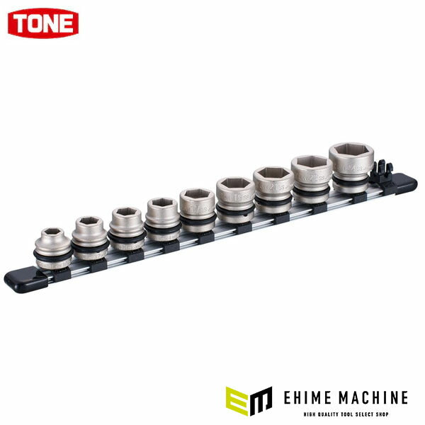TONE インパクト用ショートソケットセット 6角 9点 差込角12.7mm ホルダー付 (HNV409SS)(4953488410570) トネ