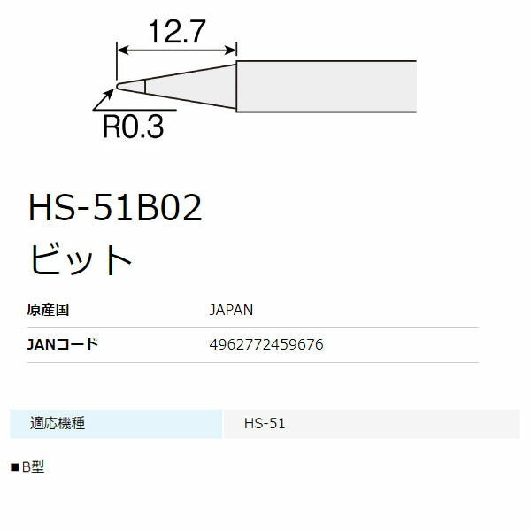ホーザン ビット (HS-51用) (HS-51B02)(4962772459676) HOZAN