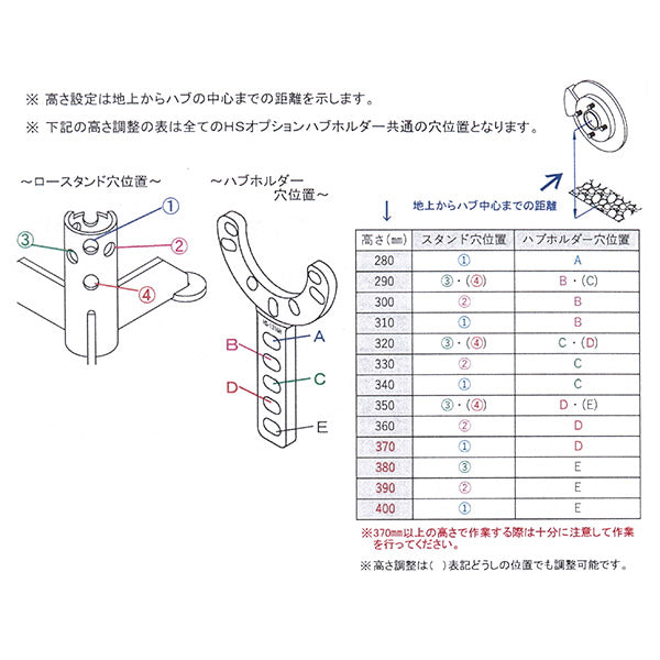 KOTO HS-1446H ハブホルダー(4穴国産車、MINI、6穴トラック等) 江東産業 HS-2840用オプション その他ガレージスタンド（内径：Φ50mm以上）でも使用可