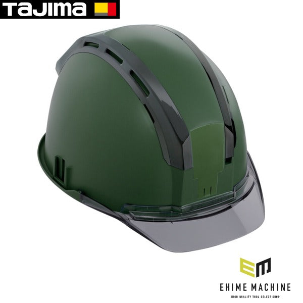 タジマ ヘルメット セフメット(セフ取付溝付ヘルメット) アースグリーン スモーク (HSEGCSB)(4975364269812) TAJIMA TJMデザイン