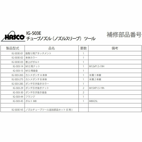 ハスコー フランジ IG-503シリーズ用補修部品 IG-503-44 (4940995548308) HASCO