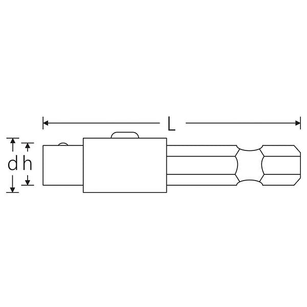日本正規品 スタビレー QRボタン付 ソケットアダプター 1/2SQ→1/4HEX(E6.3) 全長50mm (3316/1QR)(4018754284245) STAHLWILLE