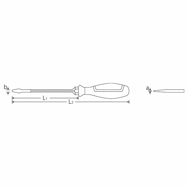 日本正規品 スタビレー 根元六角付 貫通マイナスドライバー 1.2×8.0 軸長150mm DRALL+グリップ (4622SK-4N)(4018754335824) STAHLWILLE