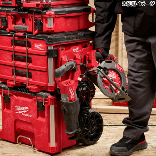 日本正規品 ミルウォーキー PACKOUT アタッチメント3フック D型ハンドル電動工具収納 3段階調整 ツールボックス外付け パックアウトシステム対応 カスタマイズ (4932498650) (4573592056756) Milwaukee