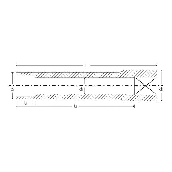 日本正規品 スタビレー (1/2SQ) ロング スプラインソケット 14mm (50APLSP-14)(4018754141524) STAHLWILLE