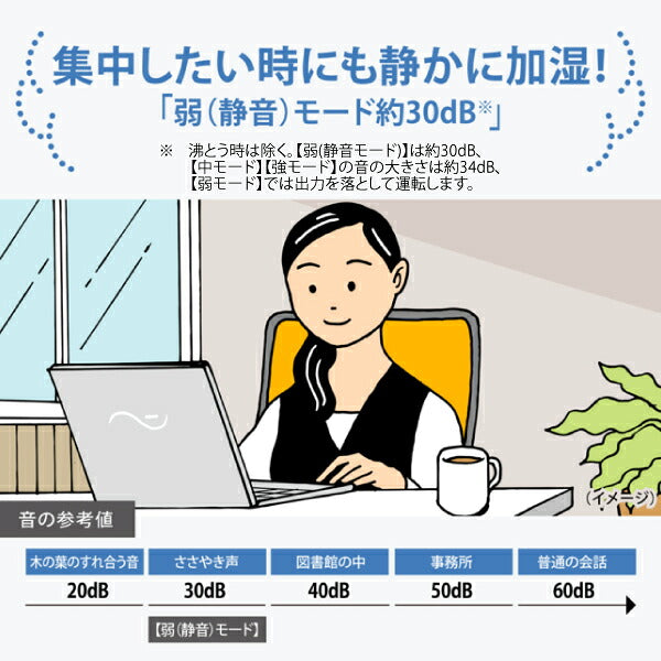 [期間限定セット] 象印 スチーム式加湿器 EE-TC60 ホワイト 600mL/h 4.0L 洋室17畳 フィルター不要 クエン酸4包付き (EETC60WACDKB03KXJSET) ZOJIRUSHI