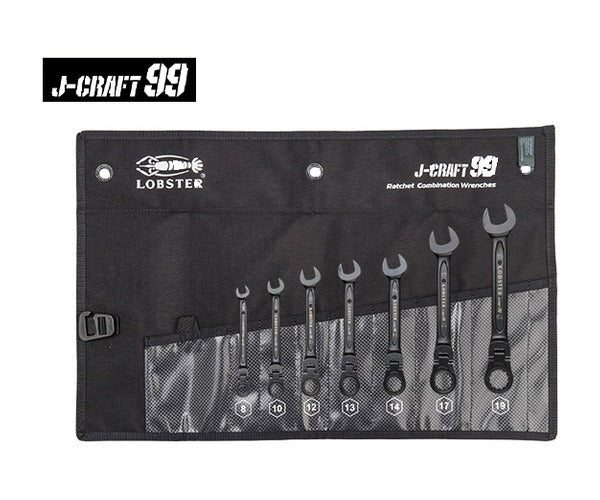 ロブテックス J-CRAFT99 クロームツールロール ラチェットコンビセット