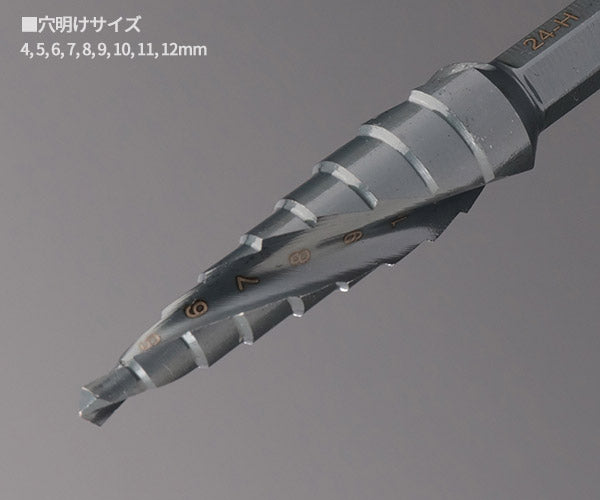 ロブテックス J-CRAFT99 JBSPSD412H 4~12mm 9段 スパイラルステージドリル 6.35mm六角軸 Jクラフト ツーナインズ ロブスター LOBSTER LOBTEX