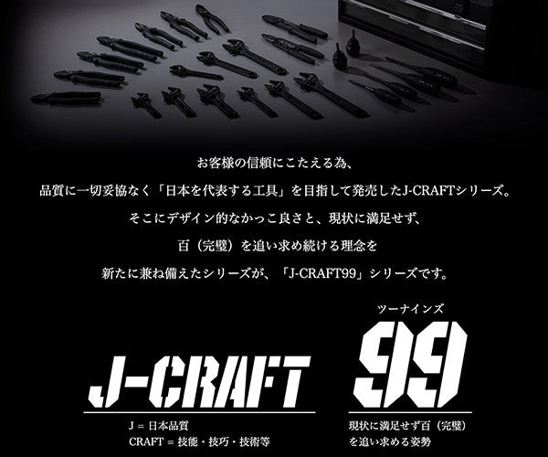 ロブテックス J-CRAFT99 ブラックハイブリッドモンキーレンチ JBUM24 全長150mm ジェークラフト ツーナインズ ロブスター工具 LOBSTER モンキレンチ