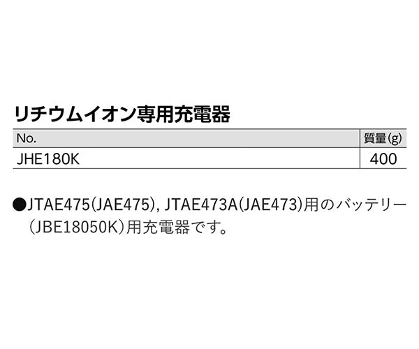 KTC 充電器 (JHE180K)(4989433615097) 京都機械工具