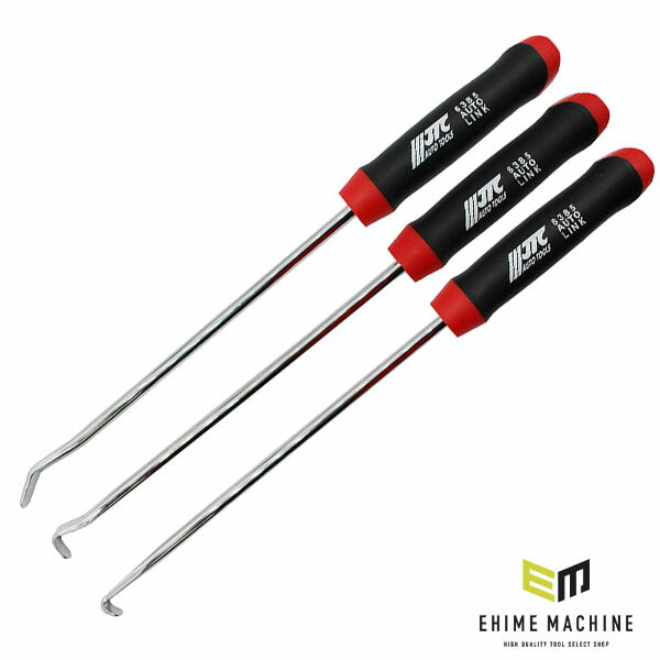JTC 3PCSマルチロングピックセット (JTC6385)(4713218695369) ピックツール クリップ外し 内張り外し 鈑金工具 整備工具