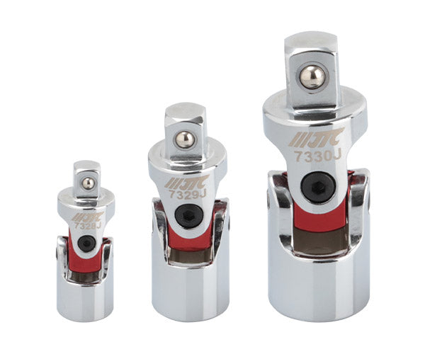 JTC ユニバーサルジョイント 3個セット 6.3sq / 9.5sq / 12.7sq (JTC7330S)(4713218698162) プラグ交換 狭所作業用 変形防止スプリング内蔵