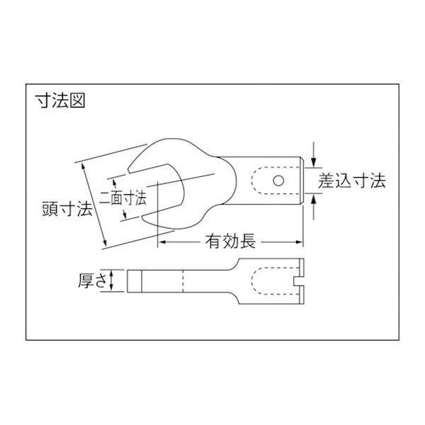 カノン ヘッド交換式トルクレンチ用スパナヘッド 二面幅60mm 許容トルク1500N・m 交換ヘッド (1500SCK60)(4571126292052) 中村製作所 KANON