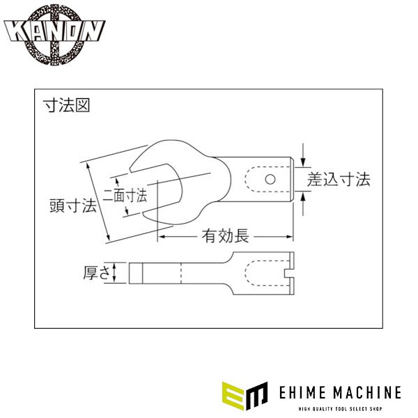カノン SCKスパナヘッド 二面幅12mm 許容トルク25N・m 交換ヘッド (25SCK12)(4571126290058) 中村製作所 KANON