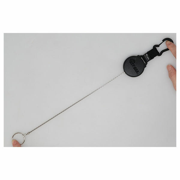 日本正規品 キーバック リトラクタブルキーチェーン SECURIT (0008-003) (0088056900048) 24インチ カラビナ ブラック 伸縮式 キーリール 鍵10本対応 KEY-BAK